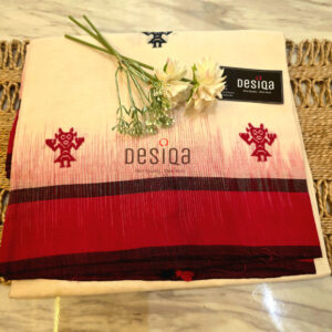 Off-White Colour Dhonekhali Handloom Saree