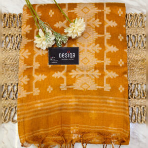 Brown Colour Cotton Tissue Jamdani Work Saree