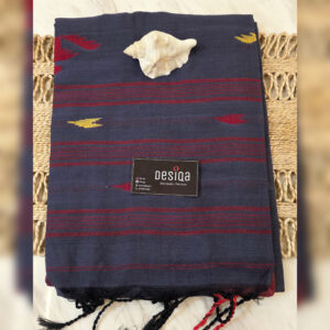 Blue Colour Jamdani Work Mul Mul Cotton Handloom Saree