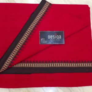 Red with Black Par Dhonekhali Saree