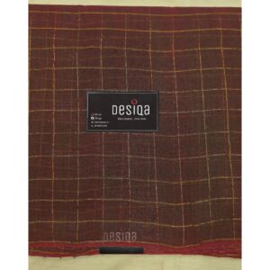 Brown with Zari checks Dhonekhali Saree