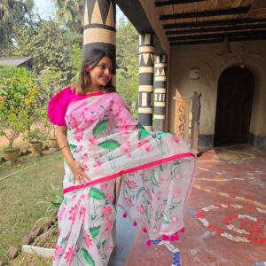 White Colour Resham Kota Embroidery Saree