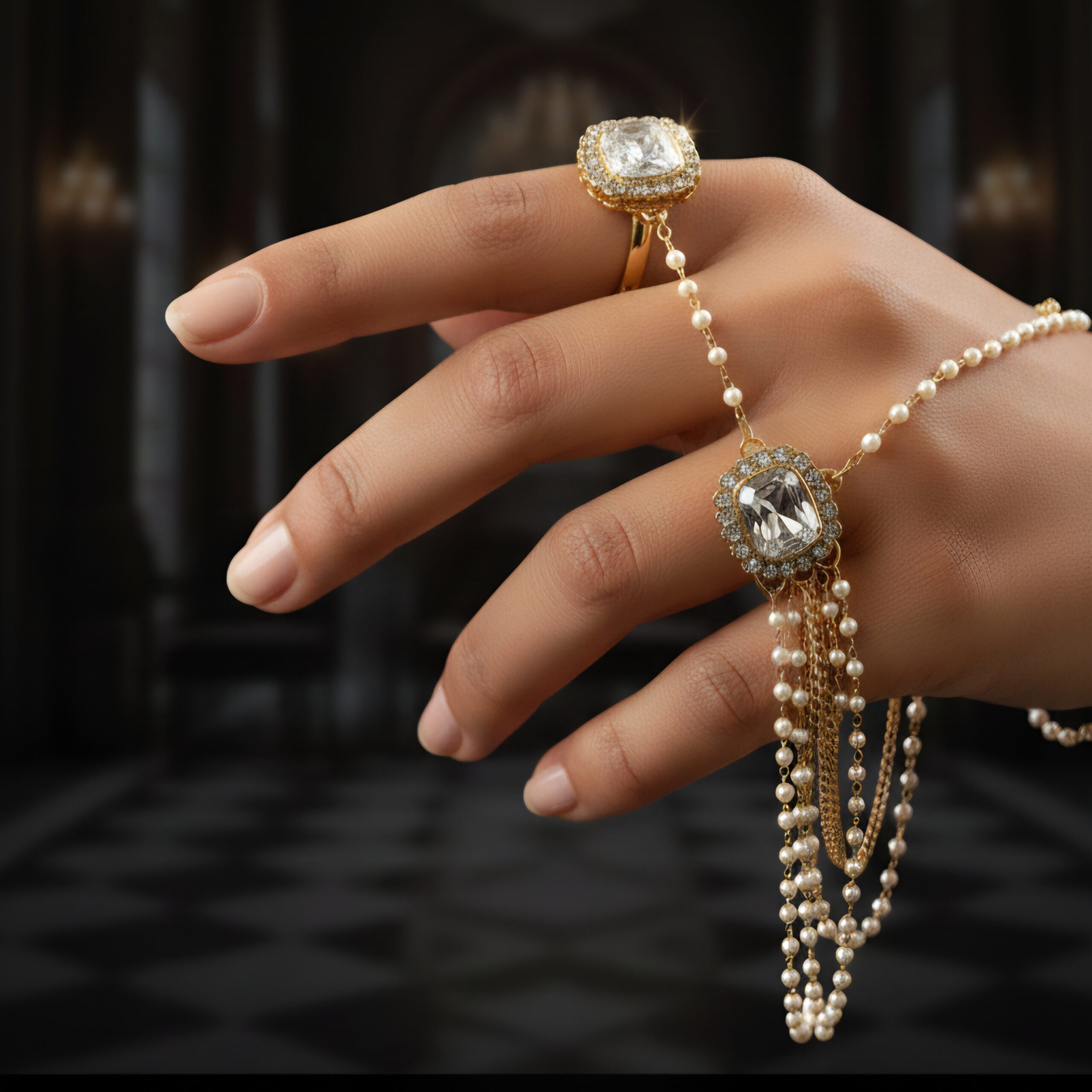 Bridal Cascade Handpiece Finger Riing - Image 2