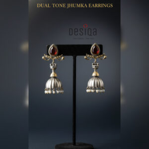 DUAL TONE JHUMKA ERARINGS - RED