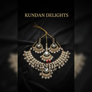 Kundan Delight - Neckless, Earring and Tikli set