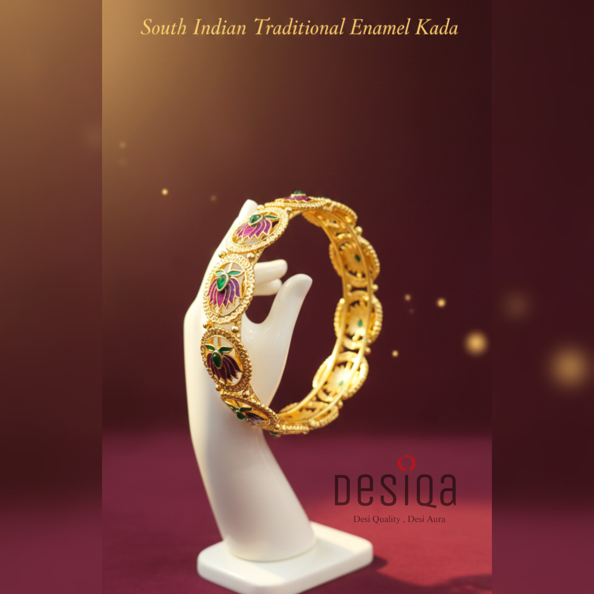 South Indian Traditional Enamel Kada - Image 2