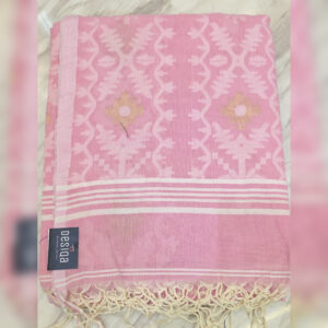 Pink Colour Jamdani Work Mul Mul Cotton Saree