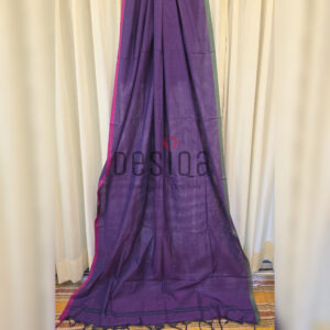 Purple Colour Dual Par Dhonekhali Handloom Saree
