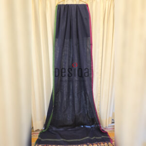 Blue Colour Dual Par Dhonekhali Handloom Saree