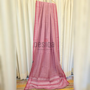Red Check Dhonekhali Handloom Saree