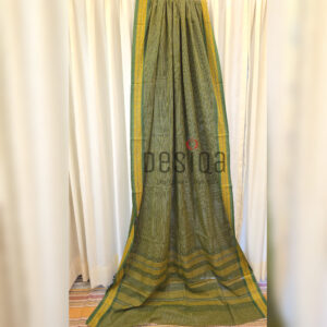 Green Check Dhonekhali Handloom Saree