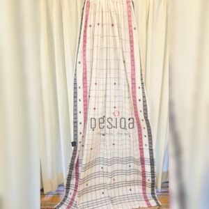 Off-White Colour Pure Cotton Dhonekhali Handloom Sarees