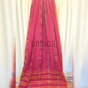 Red Colour Pure Cotton Dhonekhali Handloom Sarees