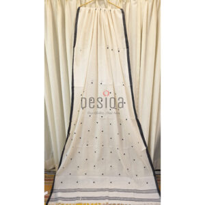 White & Black Colour Pure Cotton Begumpuri Handloom Saree