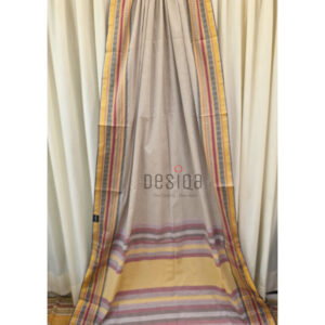 Mud Colour Pure Cotton Begumpuri Handloom Saree