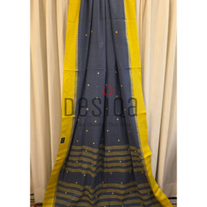 Deep Blue Colour Pure Cotton Begumpuri Handloom Saree