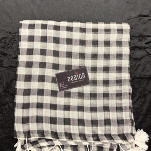 Black Coloured Check Mul Mul Cotton Saree