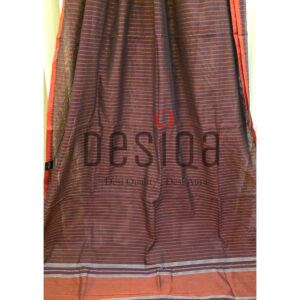 Dark Brown Colour Pure Cotton Begumpuri Handloom Saree